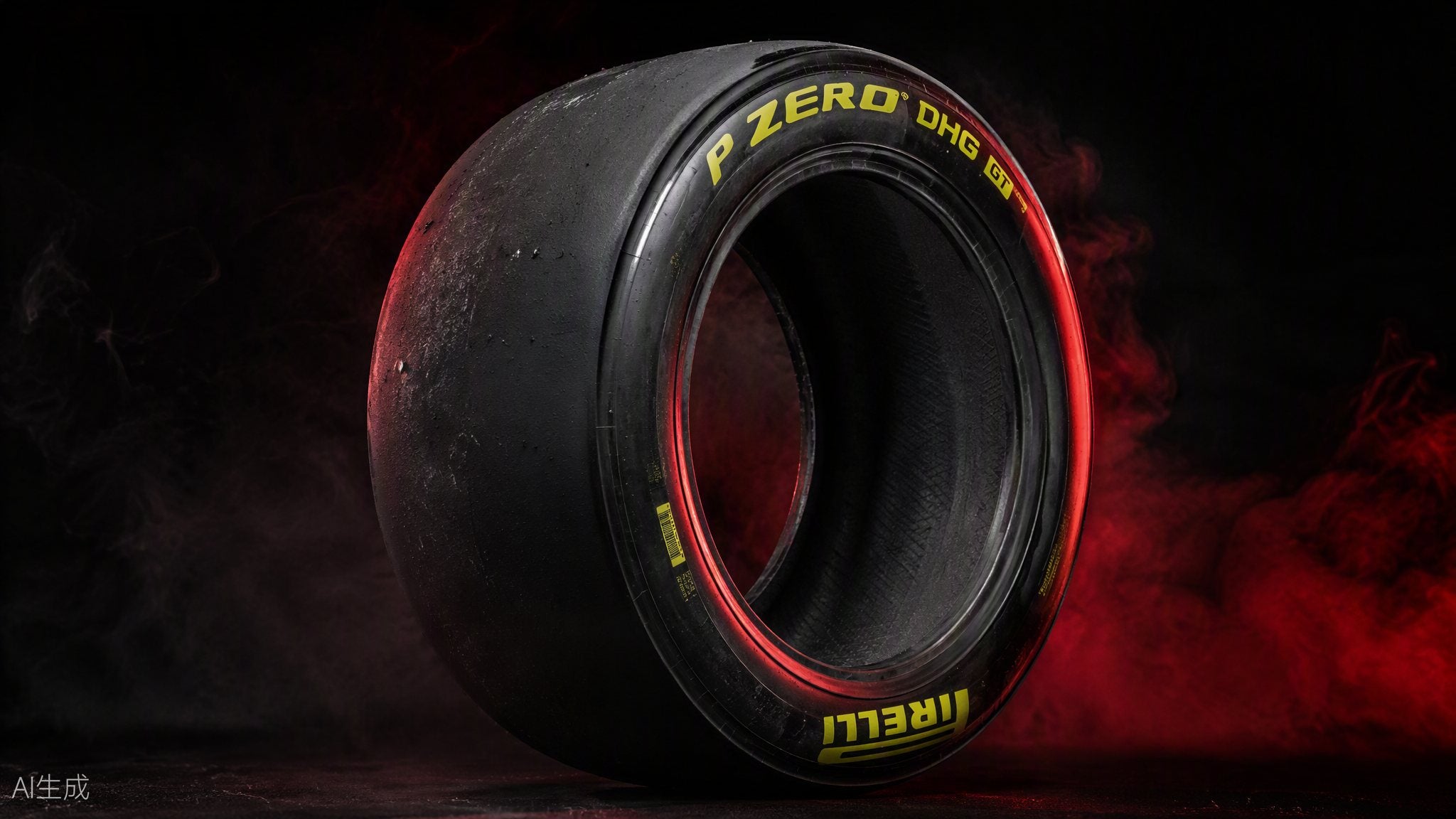 Race-used Pirelli P Zero DHG GT racing slick with visible heat-cycle wear