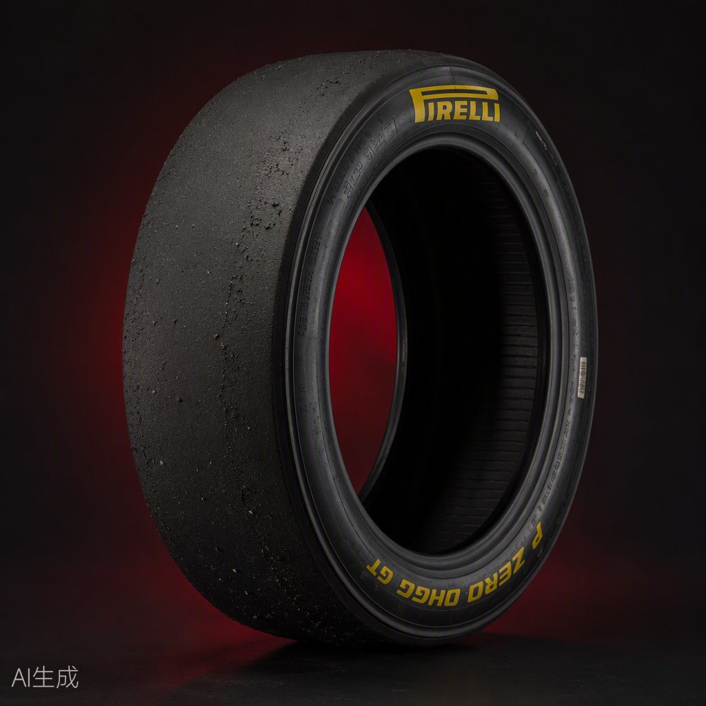 P Zero DHG Soft — race-used Pirelli GT tire with visible wear