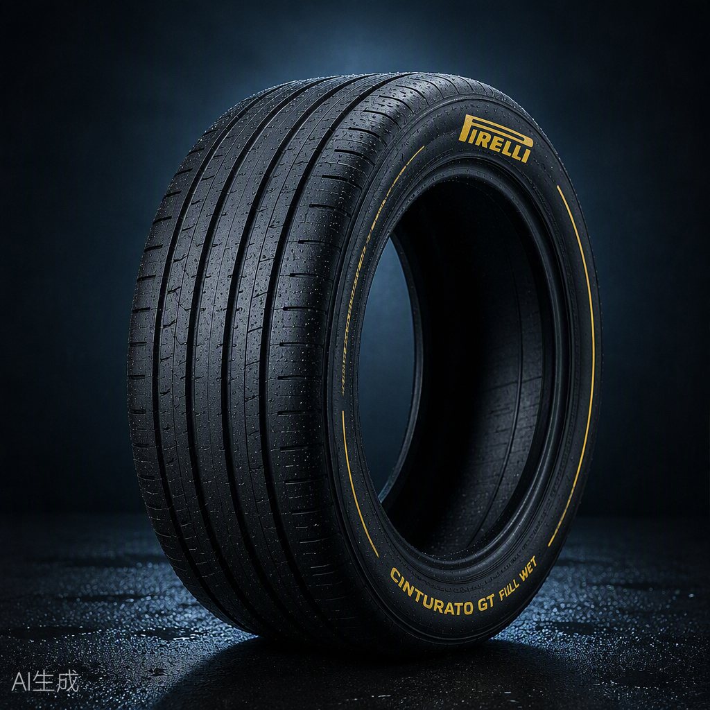 Cinturato WH Wet — race-used Pirelli GT tire with visible wear